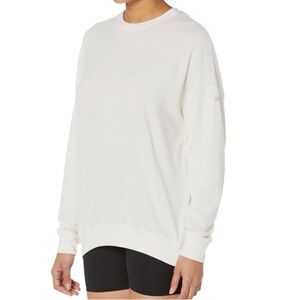 ALO Yoga White textured Crewneck Sweat shirt S